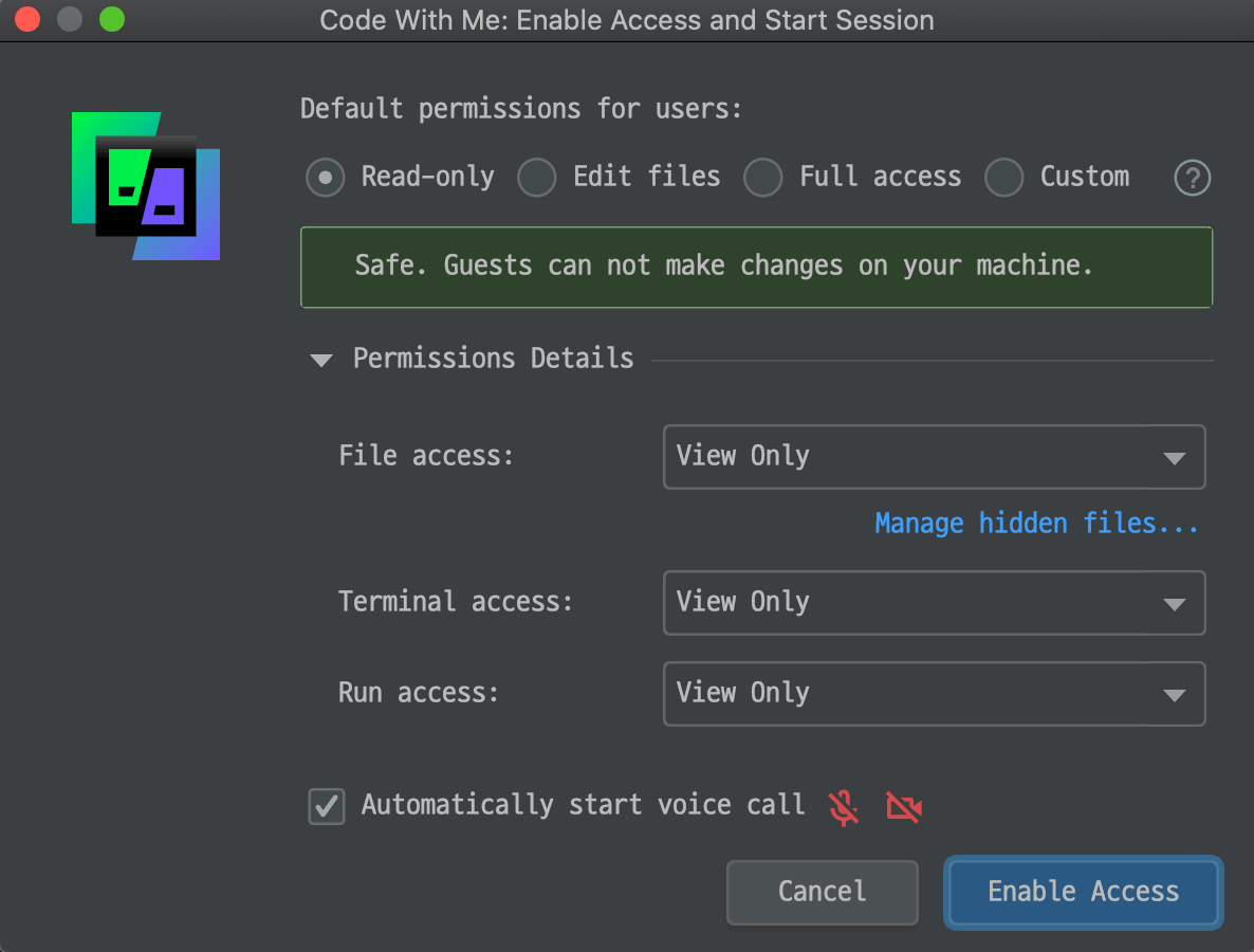 Enable Access and Start Session